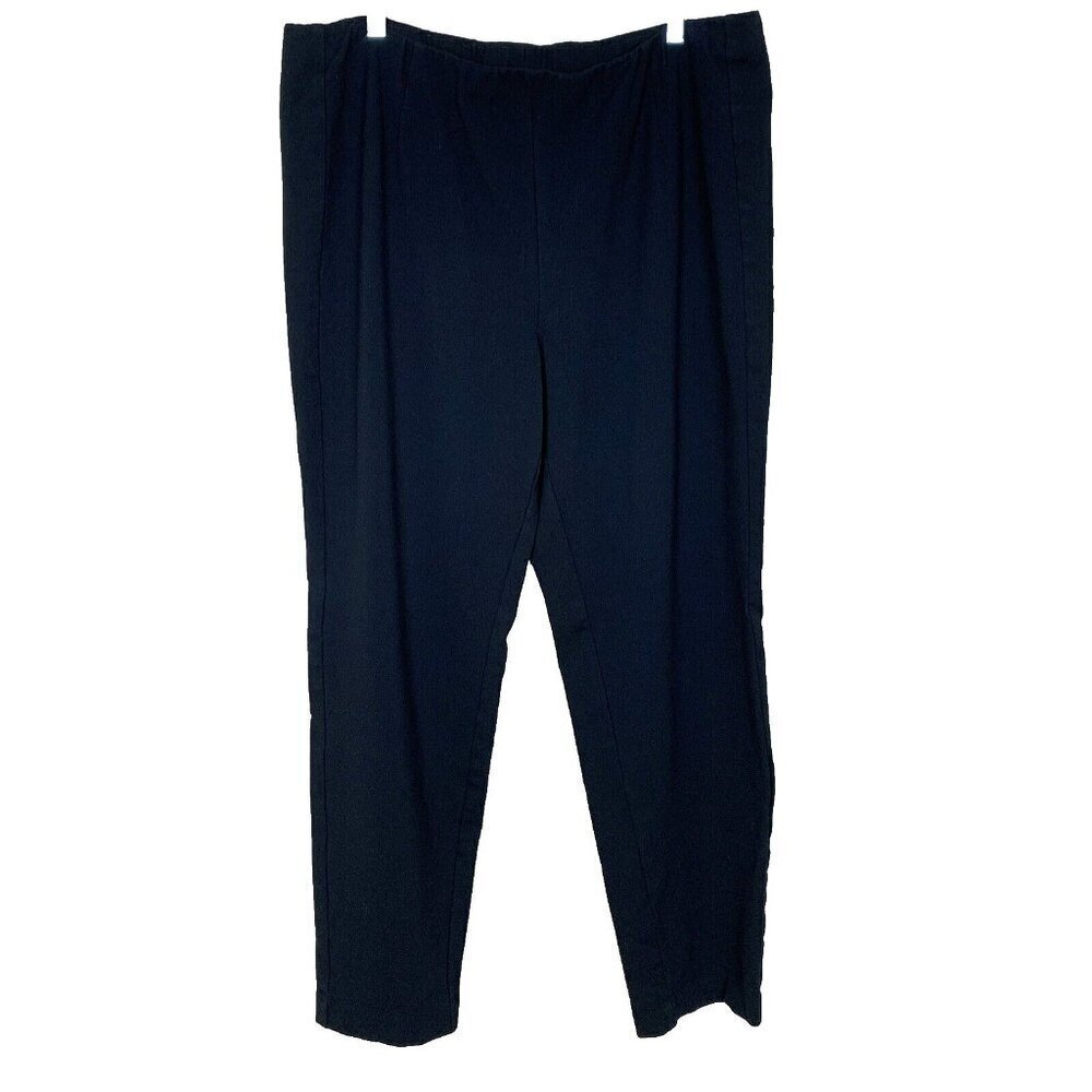 J Jill Pants Womens XL‎ Tall Ponte Slim Leg Black Knit Pull On Rayon Stretch